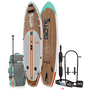 Top and bottom angled view of the HD Aero 11′6″ Classic Mangrove Inflatable Paddle Board Package