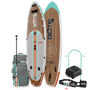 Top and bottom angled view of the HD Aero 11′6″ Classic Mangrove Inflatable Paddle Board Package