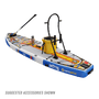 Decked out back view of HD Aero 11′6″ Fischer Topwater Inflatable Paddle Board