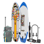 Top and bottom angled view of the HD Aero 11′6″ Fischer Topwater Inflatable Paddle Board Package