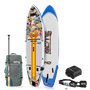 Top and bottom angled view of the HD Aero 11′6″ Fischer Topwater Inflatable Paddle Board Package