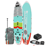 Top and bottom angled view of the HD Aero 11′6″ Full Trax Lime Inflatable Paddle Board Package