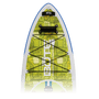 Zoomed in top view of the HD Aero 11′6″ Native Nalu Inflatable Paddle Board nose area