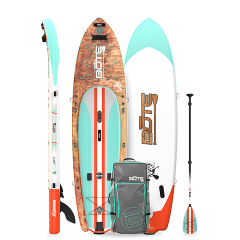 BOTE Rackham Aero Inflatable Fishing SUP – Built to Rig 12' / Classic Cedar