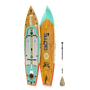 Top and bottom angled view of the Rackham 12′ Classic Mangrove Paddle Board with paddle