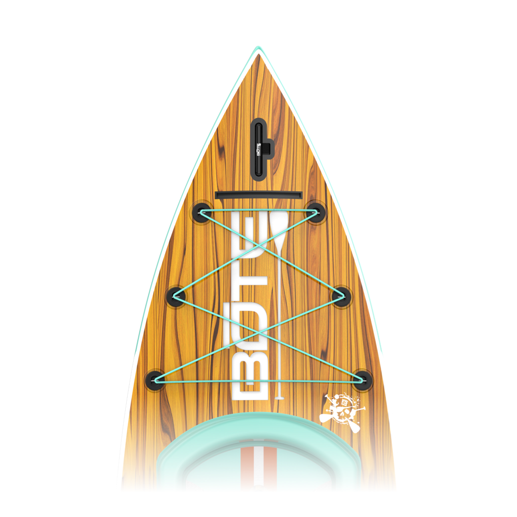 Zoomed in nose view of the Rackham 12′ Classic Mangrove Paddle Board