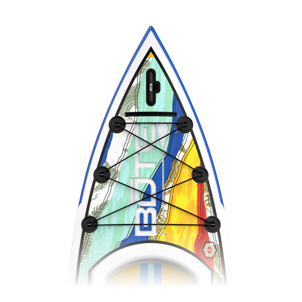 Zoomed in nose view of the Rackham 12′ Native Fusion Paddle Board