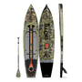 Top, side, and bottom view of the Rackham 14′ Verge Paddle Board with paddle