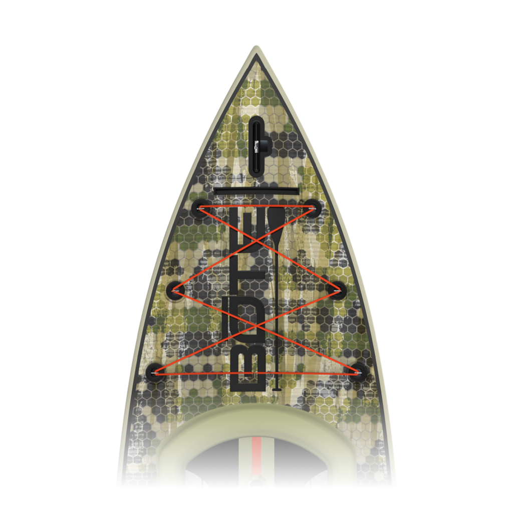 Zoomed in nose view of the Rackham 12′ Verge Paddle Board