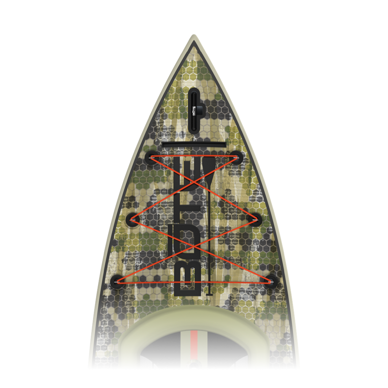 Zoomed in nose view of the Rackham 12′ Verge Paddle Board