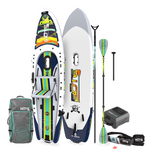 Top and bottom view of Rackham Aero in Native Arches shown with carry bag and accessories.
