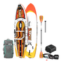 Top and bottom angled view of the. Rackham Aero 12′4″ Fischer Cutthroat APEX Inflatable Paddle Board Package