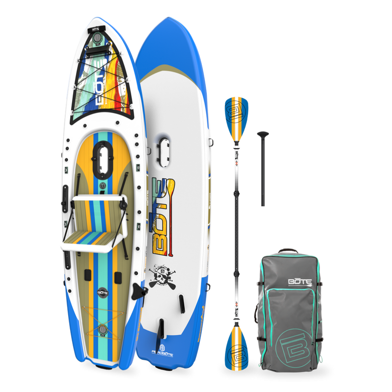 Top and bottom angled view of the Rackham Aero 12′4″ Native Fusion Apex Inflatable Paddle Board