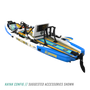 Rear angled view of the Rackham Aero 12′4″ Native Fusion Apex Inflatable Paddle Board with suggested accessories in kayak configuration