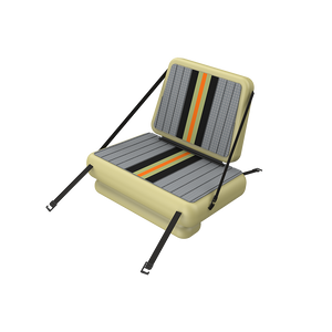 Angled view of the Rackham Apex Aero 12'4" Verge Camo 22 seat replacement with backrest and straps.