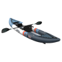 Inflatable kayak with paddles on a white background