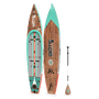 Top and bottom angled view of the Rackham 14′ Classic Mangrove Paddle Board with paddle