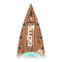 Zoomed in view of the nose area of the Rackham 14′ Classic Mangrove Paddle Board with paddle