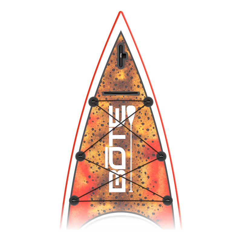 Zoomed in area of the nose of the Rackham 14′ Fischer Cutthroat Paddle Board