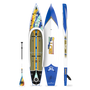 Top, side, and bottom view of the Rackham 14′ Native Fusion Paddle Board with paddle
