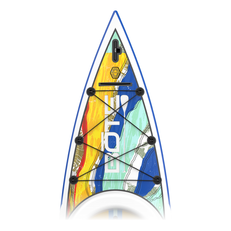 Zoomed in nose view of the Rackham 14′ Native Fusion Paddle Board 