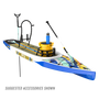 Front angled view of the Rackham 14′ Native Fusion Paddle Board with suggested accessories