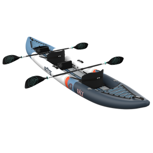 Vali Aero Tandem two-person kayak with paddles.