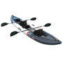 Two-person kayak with paddles on a white background
