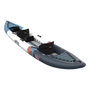Inflatable kayak with blue and gray design on a white background
