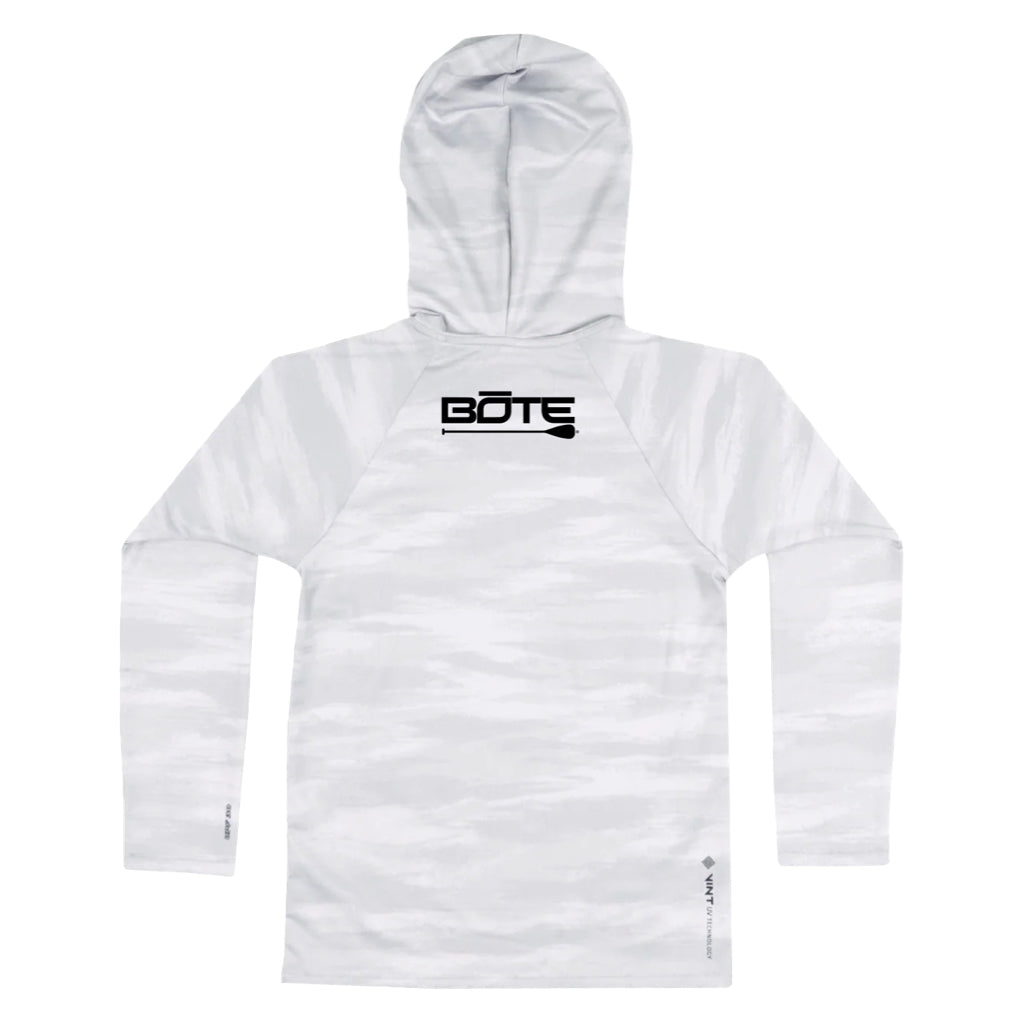 Back view the Kids Explorer Tech Hoody Ice Camo