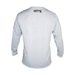 Back view the Men's Low Pro Tech Long Sleeve Alloy Heathered