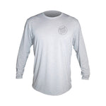 Front view of the Men's Low Pro Tech Long Sleeve Alloy Heathered