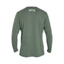 Back view the Men's Low Pro Tech Long Sleeve Dark Olive Heathered