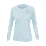 Front view of the Women's Breeze Tech Long Sleeve Sky Heathered