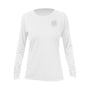 Front view of the Women's Breeze Tech Long Sleeve White Heathered