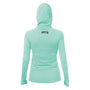 Back view the Women's Flight Tech Hoody Seafoam Heathered