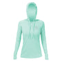 Front view of the Women's Flight Tech Hoody Seafoam Heathered