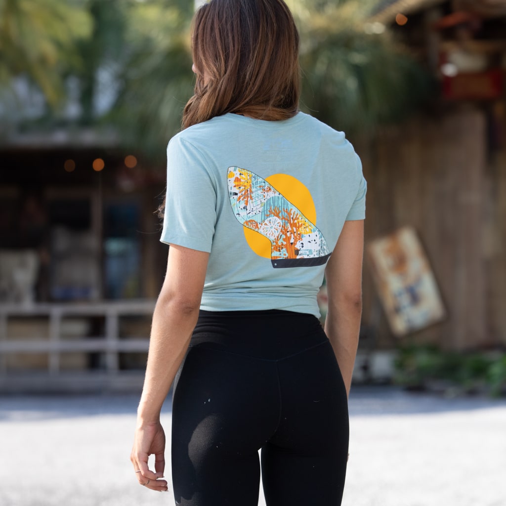 Image of a woman wearing Womens Fin Tee Shirt
