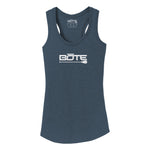 Front view of the Womens BOTE Logo Navy Tank