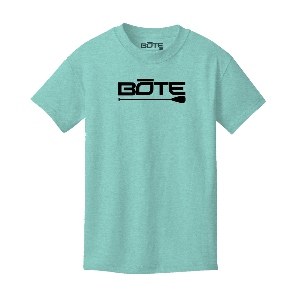 Front view of the Youth Logo Tee Shirt Sea Foam