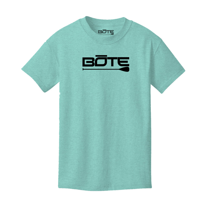 Front view of the Youth Logo Tee Shirt Sea Foam