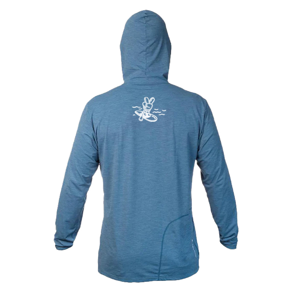 Back view the Youth Low Pro Tech Hoody BOTE Peace Bahama Heathered