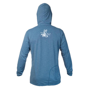 Back view the Youth Low Pro Tech Hoody BOTE Peace Bahama Heathered
