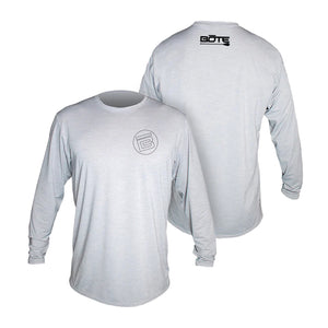 Front and back image of the Youth Low Pro Tech Long Sleeve Alloy Heathered