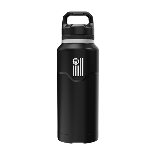 A direct front view of the BOTE Nation MAGNEBottle 36oz with Cap, highlighting its main design and branding elements.