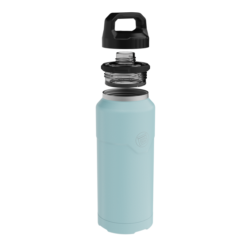 A detailed image of the MAGNEBottle 36oz with Cap Steel Blue, showing its design and key features.