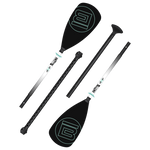 Angled view of the 4-Piece Hybrid Adjustable Aluminum Paddle Black in its four component parts