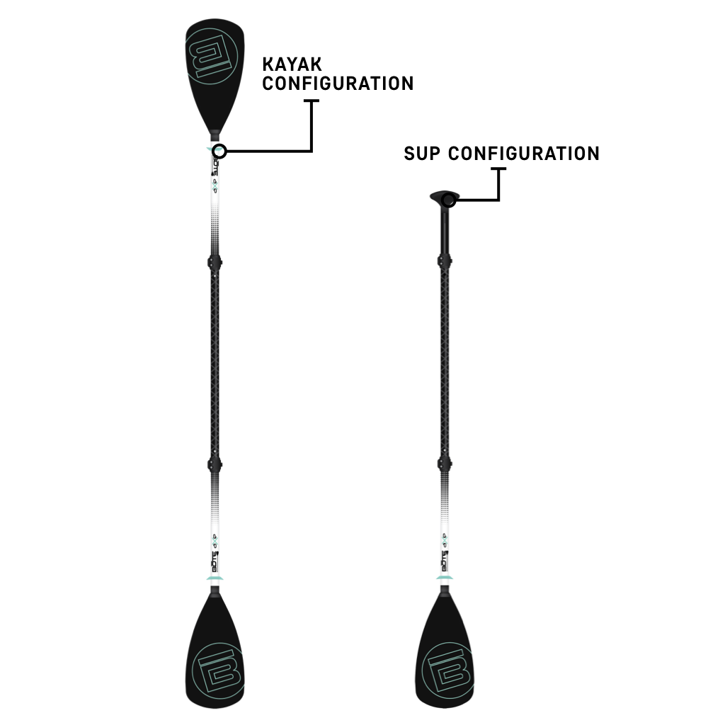 4-Piece Hybrid Adjustable Aluminum Paddle Black | BOTE