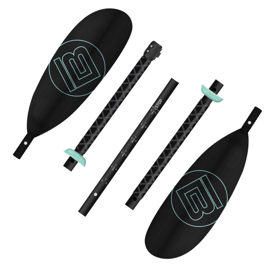 5-Piece Kids Adjustable Fiberglass Kayak Paddle Black