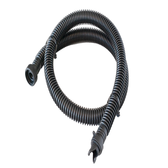 Aeropump Hose Replacement Part showing coiled black ribbed hose with threaded and clip-on connectors.